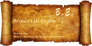 Brunczlik Erika névjegykártya